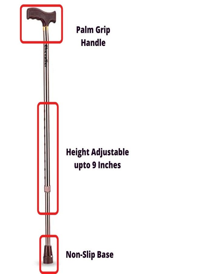 CHEVALIER Support Walking Stick/Cane for Old People Men/Women, Aluminium, Bronze - Image 3