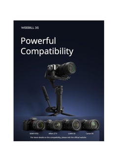 زيون Zhiyun Weebill 3S مثبت كاميرا ثلاثي المحاور، مزود بتقنية البلوتوث، يدعم التصوير العمودي المدمج، مثبت خفيف الوزن لكاميرات DSLR وMirrorless مع إضاءة مدمجة – متوافق مع Canon وSony وPanasonic وNikon وFujifilm  - Image 5