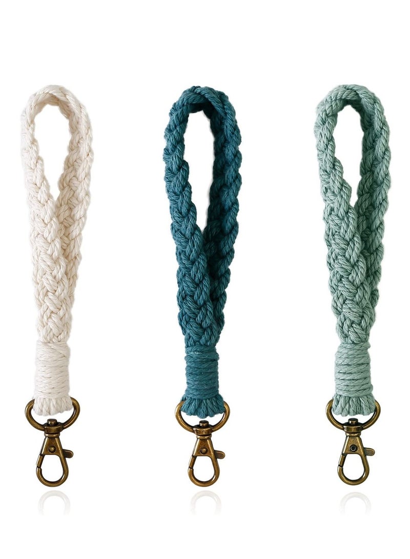 SYOSI Boho Macrame Keychain, Bracelet Handmade, Wristlet Keychain Keyring Holder Wrist Lanyard for Women  - Image 1