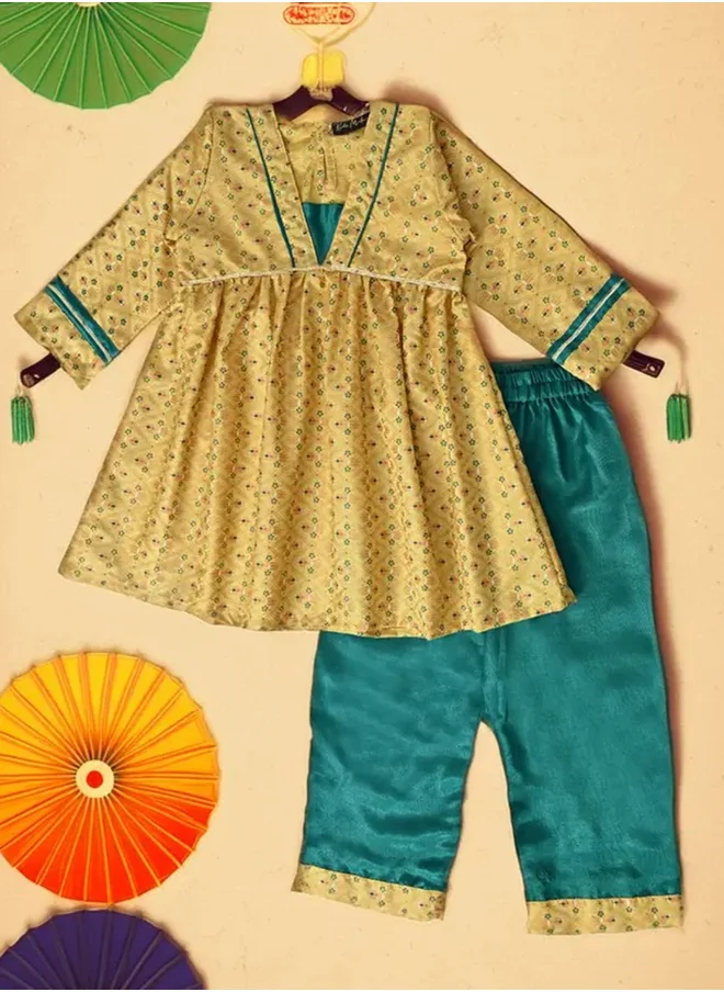 بيلا مودا Bella Moda Printed Long Sleeve Ethnic Top and Pants Set