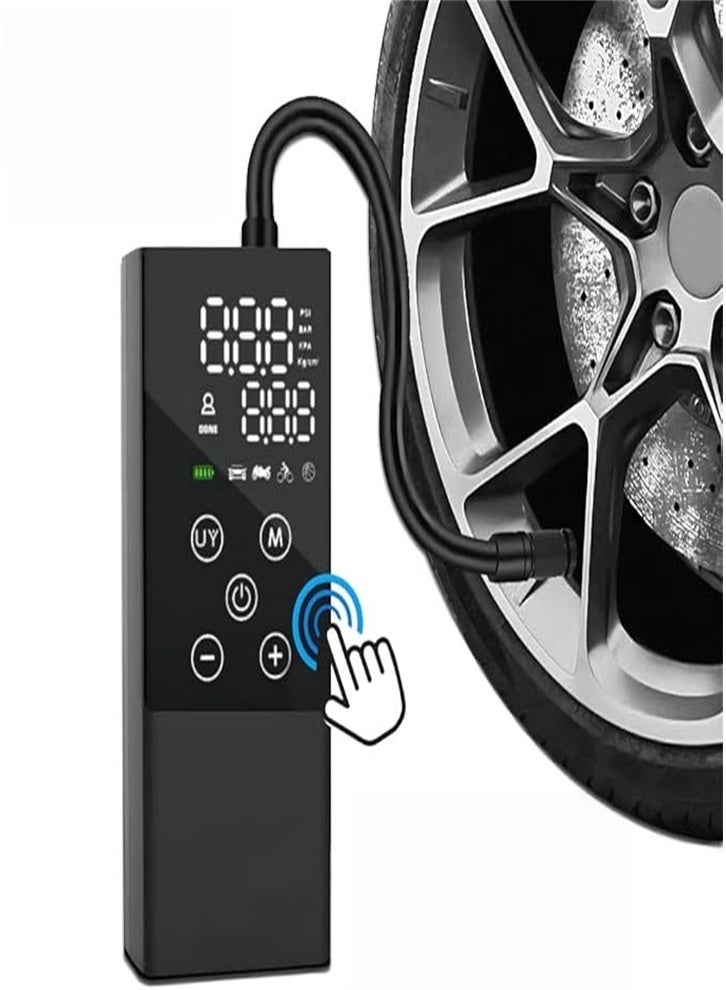Generic Portable Tire Inflator Air Compressor, Mini Touch Screen, Electric Digital, Suitable for Car Bicycle Motorcycle Swimming Ring (Black)  - Image 5