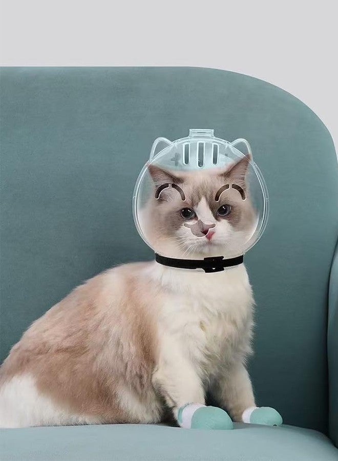 PUXING Cat Muzzle for Grooming Breathable Cat Muzzle Helmet Adjustable Hood Anti Bite Muzzles for Pet Bathing,Taking Injections(Color:Clear) - Image 4