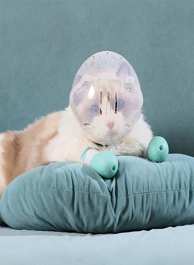 PUXING Cat Muzzle for Grooming Breathable Cat Muzzle Helmet Adjustable Hood Anti Bite Muzzles for Pet Bathing,Taking Injections(Color:Clear) - Image 5