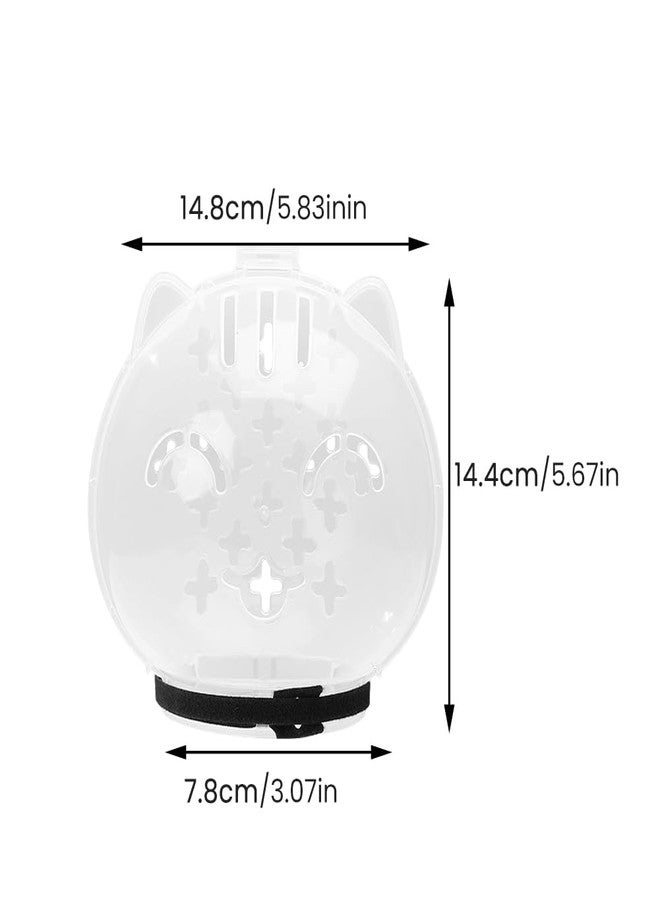 PUXING Cat Muzzle for Grooming Breathable Cat Muzzle Helmet Adjustable Hood Anti Bite Muzzles for Pet Bathing,Taking Injections(Color:Clear) - Image 2