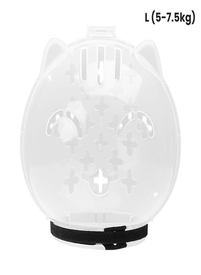 PUXING Cat Muzzle for Grooming Breathable Cat Muzzle Helmet Adjustable Hood Anti Bite Muzzles for Pet Bathing,Taking Injections(Color:Clear) - Image 3