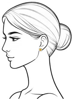 QUAINT Yellow Simulated Diamond Frost Cut Stud Earrings  - Image 3