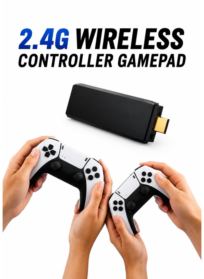 2.4G Wireless Controller Gamepad with 4K Game Stick Lite | Dual Controllers | Plug & Play TV Gaming Console - Image 1