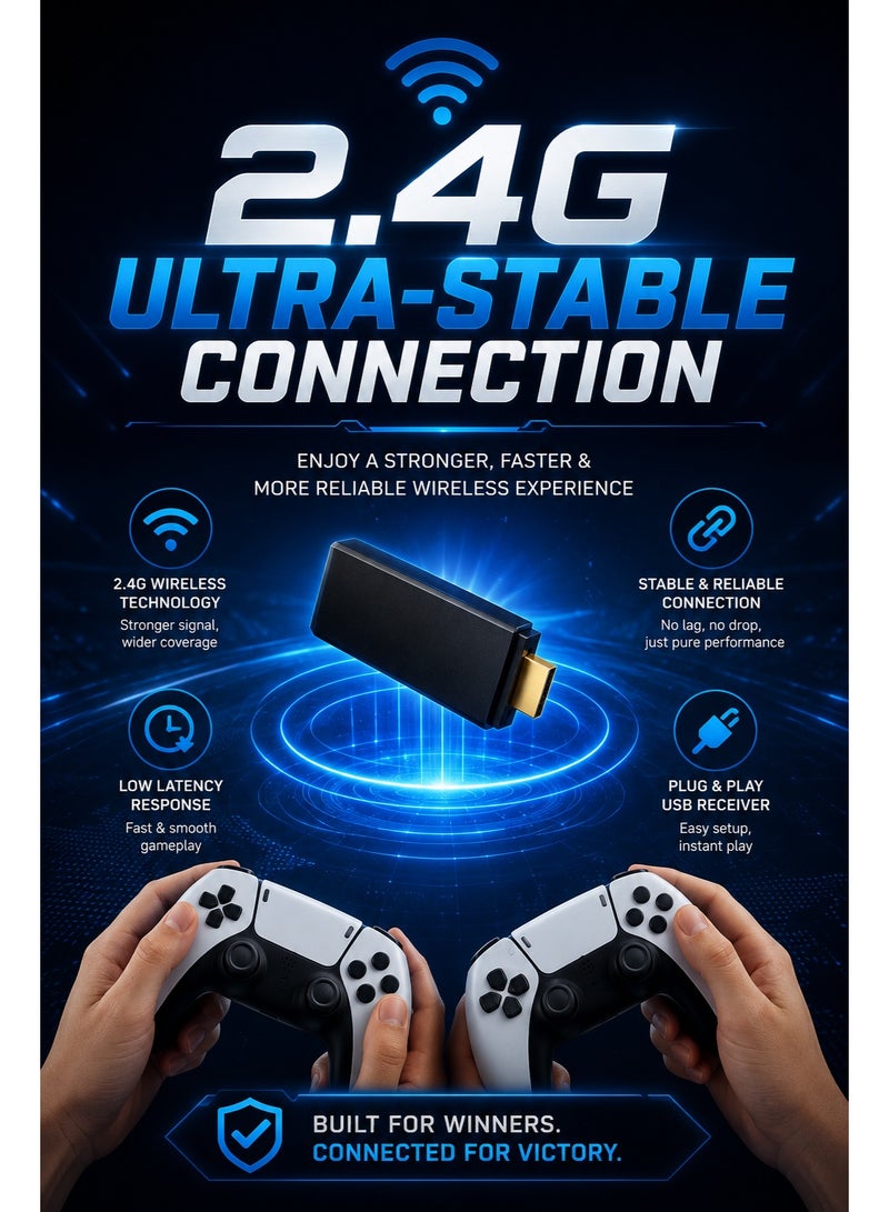 2.4G Wireless Controller Gamepad with 4K Game Stick Lite | Dual Controllers | Plug & Play TV Gaming Console - Image 2