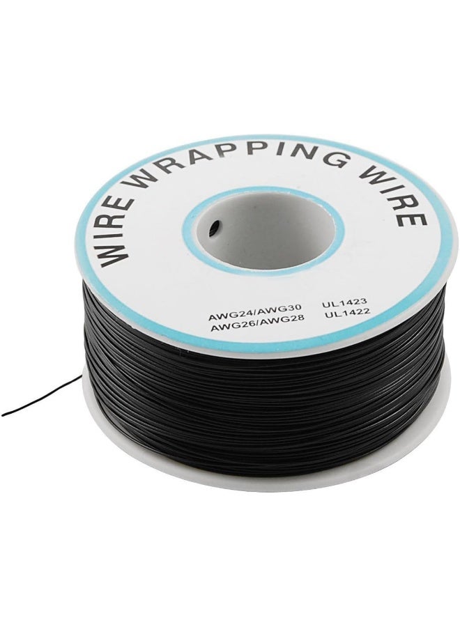 melfi B -30-1000 30 AWG Electronic Wire – 250M Tinned Copper Solid Core Cable for Circuit Boards, Breadboards, Jumper Repairs & High-Speed Prototyping (BLACK COLOUR) - Image 1