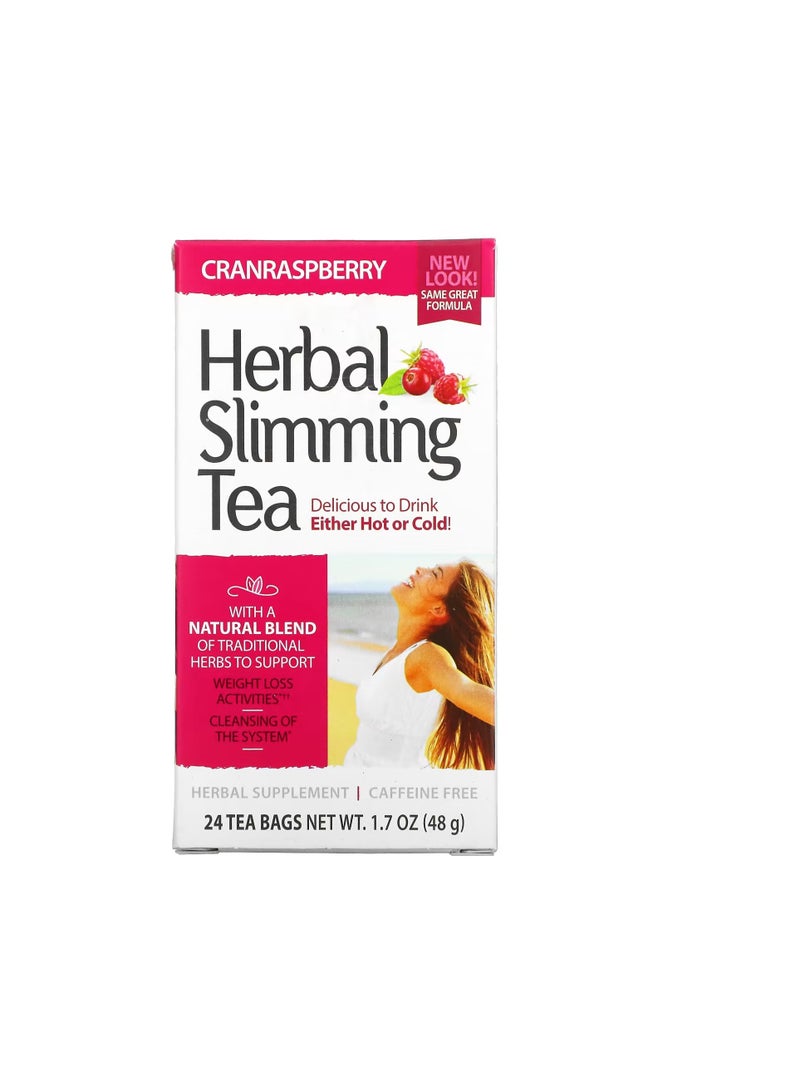 21st Century Herbal Slimming Tea Cranraspberry Caffeine Free 24 Tea Bags 1.7 oz (48 g)