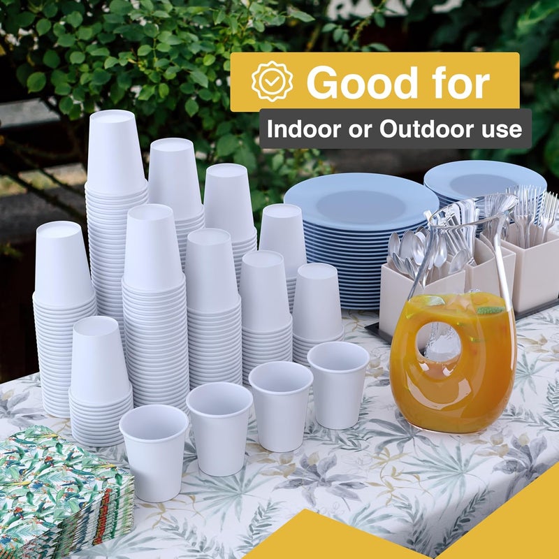 Party Solids White Paper Cups 12 oz Durable Disposable Cups 100 Paper Tumblers for Hot Drinks and Cold Drinks Thick 280 GSM Hot Cup for Tea & Coffee Cup To Go Fun Colors for Parties & Events - Image 2