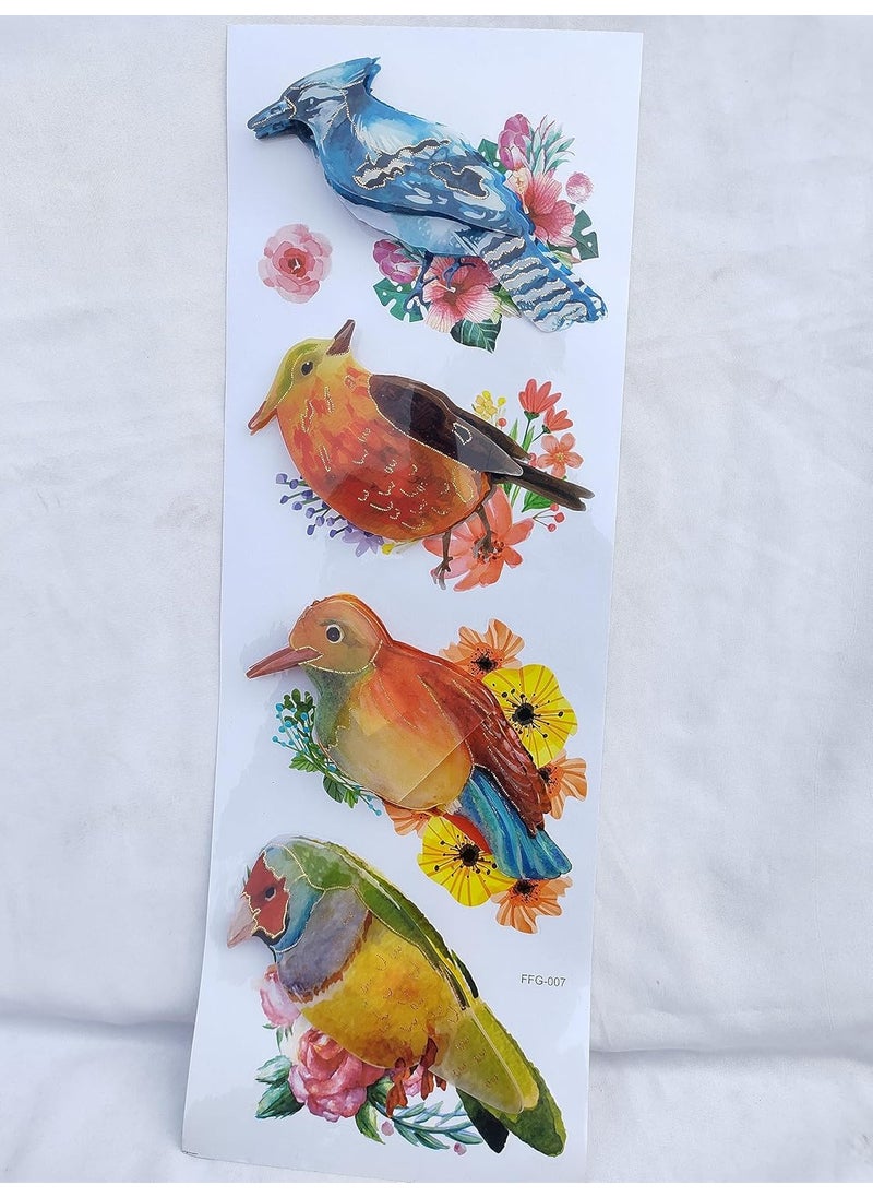 DEV POOJA STORE DEV POOJA STORE Bird Design Multicolor Switch Board Sticker Wall Desk Mirror Room Decoration Item 4 Piece Pack 