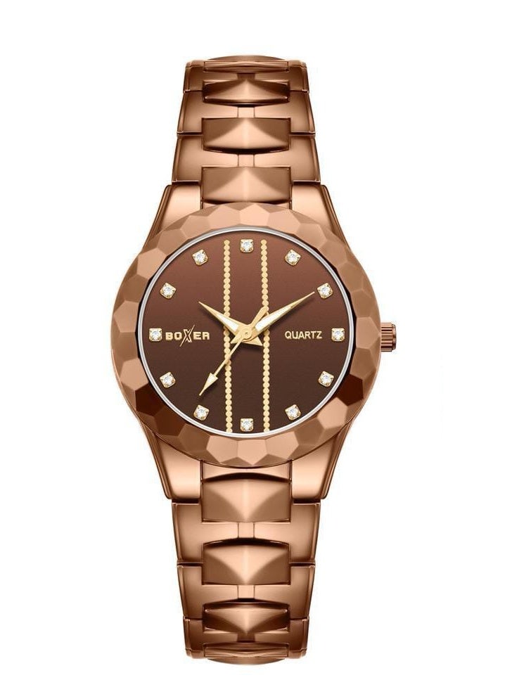 بوكسر ساعة يد أنيقة للسيدات من Boxer BX-073-6 - حزام من الفولاذ المقاوم للصدأ، حركة كوارتز - Image 2