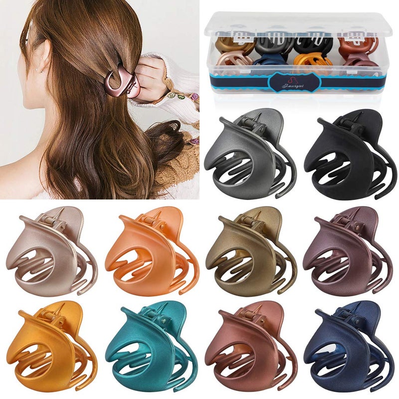 Hair Claw ClipsFascigirl 10PCS Jaw Clips Vintage Non Slip Simple Irregular Hair Clamps Fashion Claw Clips Hair Accessories For Women Girls