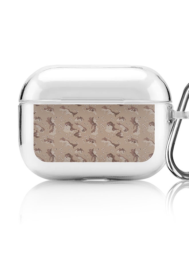Stylizedd Classic Clear printed Case for Apple AirPods Pro 2nd Generation Thin Transparent Cover [Designed for Apple AirPods Pro 2nd Generation] - Desert Storm Camo - Image 1