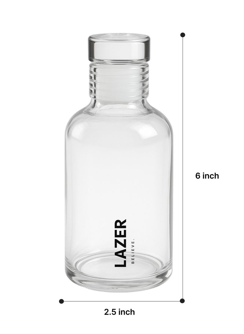 Lazer Pure Borosilicate Glass Water Bottle 300ml – BPA-Free, Eco-Friendly, Durable & Leak-Proof Transparent Bottle - Image 2