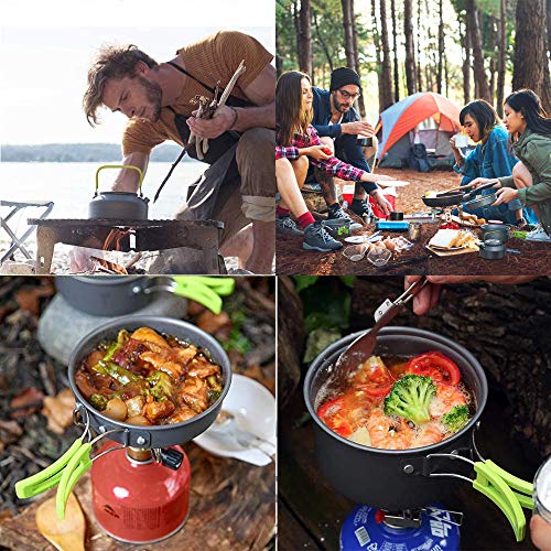 CLUEMART Camping Cookware Kit,Outdoor Cooking Set with Kettle,Lightweight Camping Pot and Pan for 2 to 3 People Camping,Hiking,Picnic - Image 4