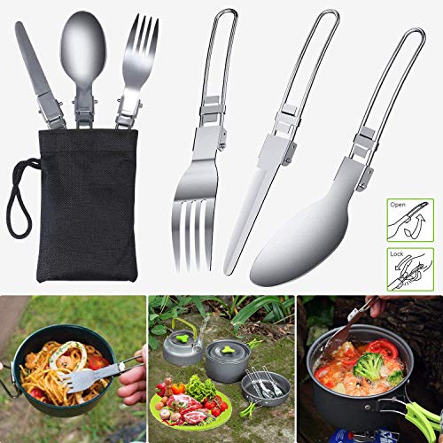CLUEMART Camping Cookware Kit,Outdoor Cooking Set with Kettle,Lightweight Camping Pot and Pan for 2 to 3 People Camping,Hiking,Picnic - Image 5