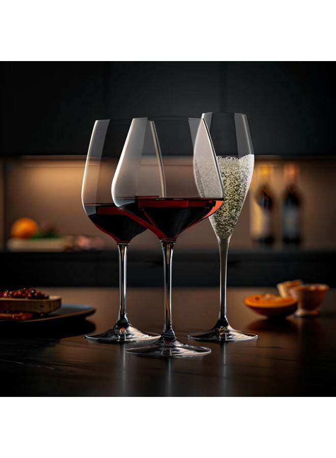 CircleJoy Circle Joy Crystal Glass Burgundy Wine Glass Set Of 2 High Stem Wine Gl For Home Use - Image 1