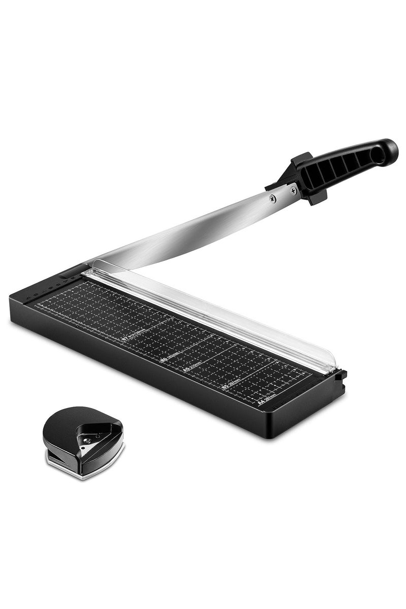 erorex Black rounded corner paper cutter, 8-sheet capacity paper cutter, cardstock paper cutter, crafts,... - Image 1