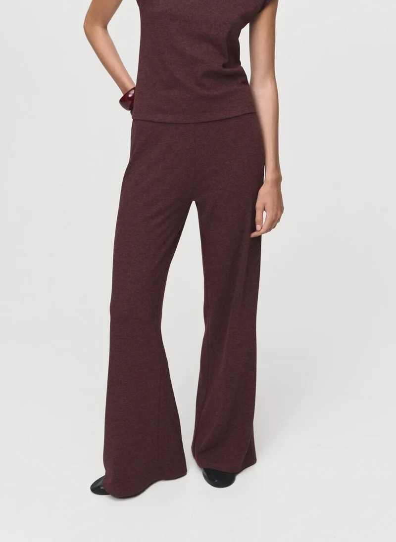 MANGO Knitted trousers with elastic waistband