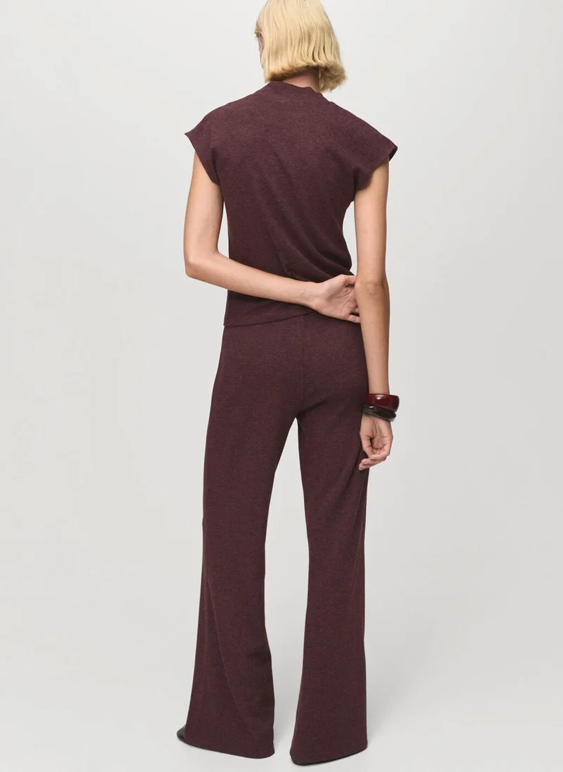 MANGO Knitted trousers with elastic waistband