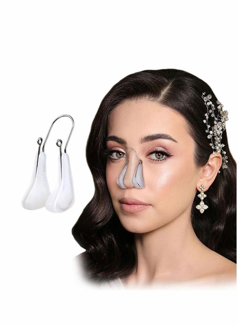 Excefore Nose Beauty Shaper Bridge Corrector Slimming Device Suitable for Silicone Rhinoplasty Wide Crooked Men and Women (White)  - Image 1