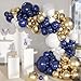MEBAY Blue White Gold Balloons Garland Arch Kit 141Pcs Latex Balloons Different Sizes 18 12 10 5 Inch for Birthday Baby Shower Gender Reveal Wedding Party Decoration - Image 3