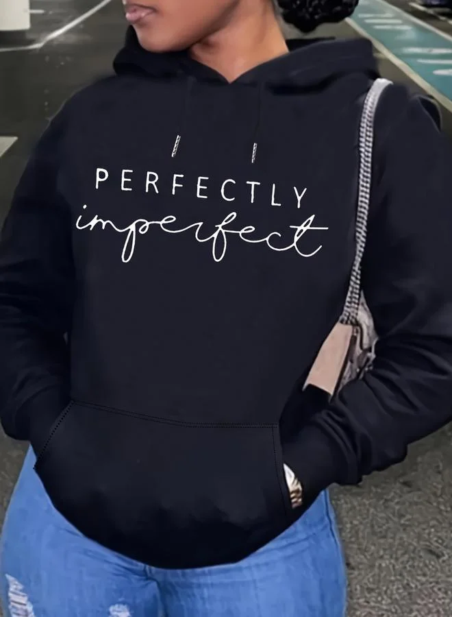 Take Two Slogan Text Print Pocket Detail Hoodie