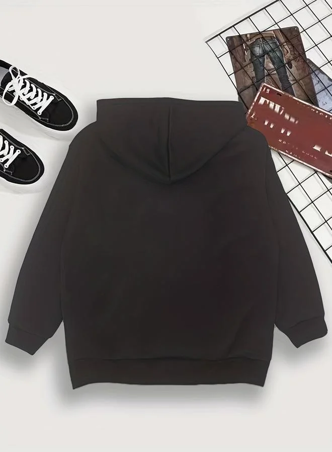 Take Two Slogan Text Print Pocket Detail Hoodie