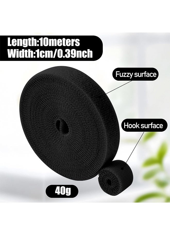Ba Love 2 Pcs Self-Adhesive Plant Binding Tape - Reusable Fastening Tape Garden Tie Strap Plant Supports Ties Garden Tapes for Plan (Black, 10m*1cm) - Image 2