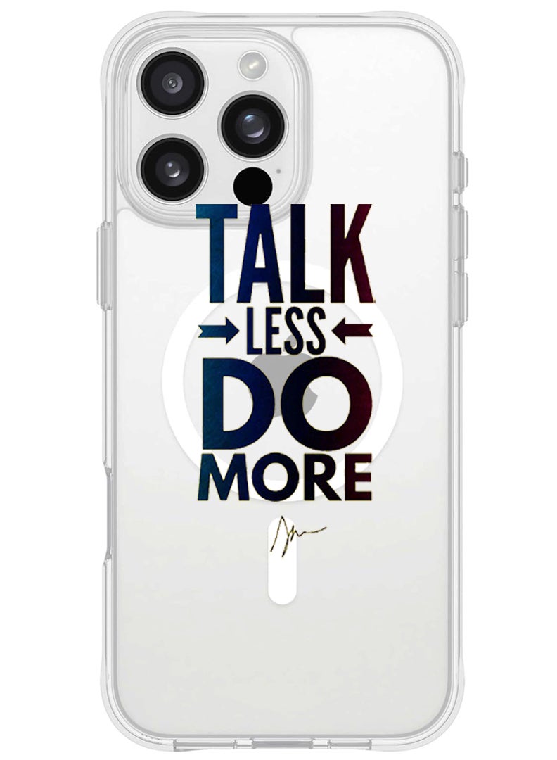 Theodor iPhone 16 Pro Magsafe Magnetic Case for iPhone Compatible with Wireless Charging, Shockproof Phone Bumper Cover - talk less do more - Image 1