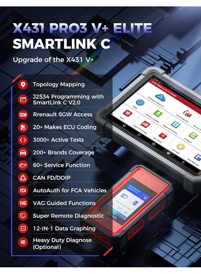 Launch LAUNCH X431 PRO3 V+ Elite, 2025 SmartlinkC 2.0 Bidirectional Scan Tool  - Image 3