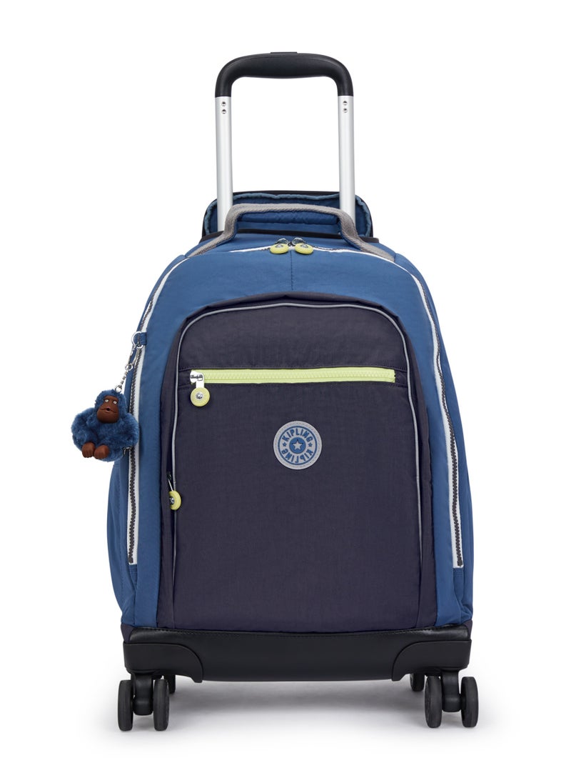 kipling New Zea Kids' Large Wheeled Backpack with Laptop Protection Fantasy Blue Block  - Image 1