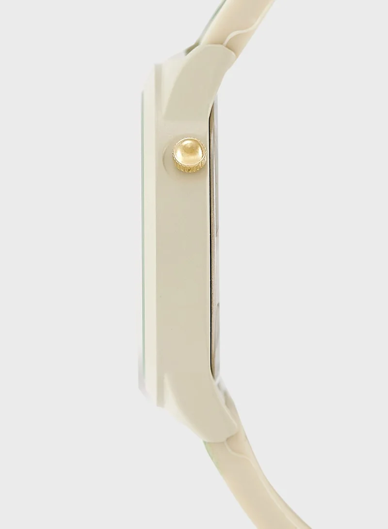 Ginger Floral Print Silicon Strap Analogue Watch