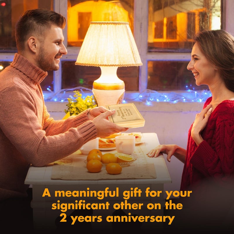 Stofinity 2 Year Anniversary Wood Gifts For Him Her - 2Nd Wedding Gift Anniversary For Couple Two Year Anniversary Wooden Gift For Boyfriend Girlfriend Happy Second Year Marriage Date Night Box - Image 3