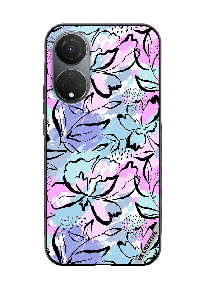 VR CREATIVE - Protective Case Cover For Honor X7 Abstract Flowers Print Design Multicolour - Image 1