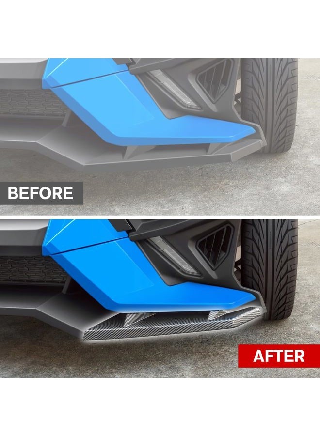LitMiRaCle Front Wing Guards Trim for Polaris Slingshot 2020-2024, Carbon Fiber Texture Front Bumper Winglet Decoration Protector Wing Cover for Slingshot 2020-2024 Accessories - Image 2
