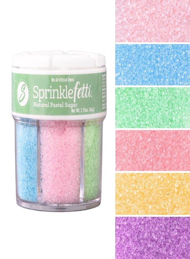 Sweets Indeed Dye Free Sugar Sprinkles, Pastel 6 Cell Edible Sprinkle Mix Perfect for Spring Cake Decorations Baking Ice Cream Cookies Cupcake Topper (Pastel Sugar) - Image 1