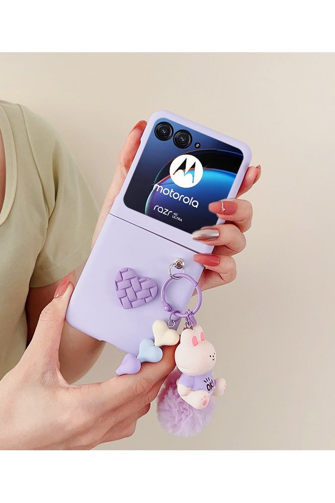 عام غطاء موتورولا رازر 60 الترا - إكسسوار هاتف لطيف على شكل دمية محشوة، خلفية من البلاستيك الصلب غير اللامع مع إطار سيليكون ناعم مقاوم للصدمات، غطاء واقي أنثوي. - Image 2