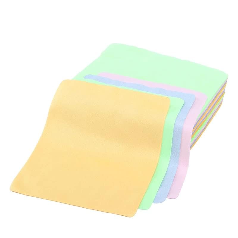 EDNITA Microfiber Cleaning Polishing Cloth for Mobile Screen Camera Lense Tablets iPad Monitors Desktop Laptop Sunglasses and Other Glass Materials (Multi-Color) 6 x 7 Inches (Pack of-10) - Image 1