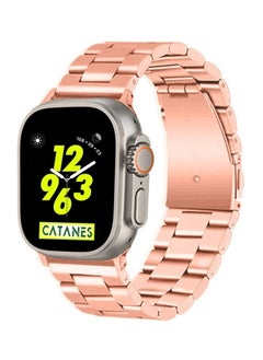 CATANES Apple Watch Ultra Band 49mm Stainless Steel Band Metal Strap Compatible with Apple Watch Series 49mm/45mm/44mm/42mm Rose Gold  - Image 1