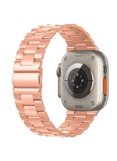 CATANES Apple Watch Ultra Band 49mm Stainless Steel Band Metal Strap Compatible with Apple Watch Series 49mm/45mm/44mm/42mm Rose Gold  - Image 2