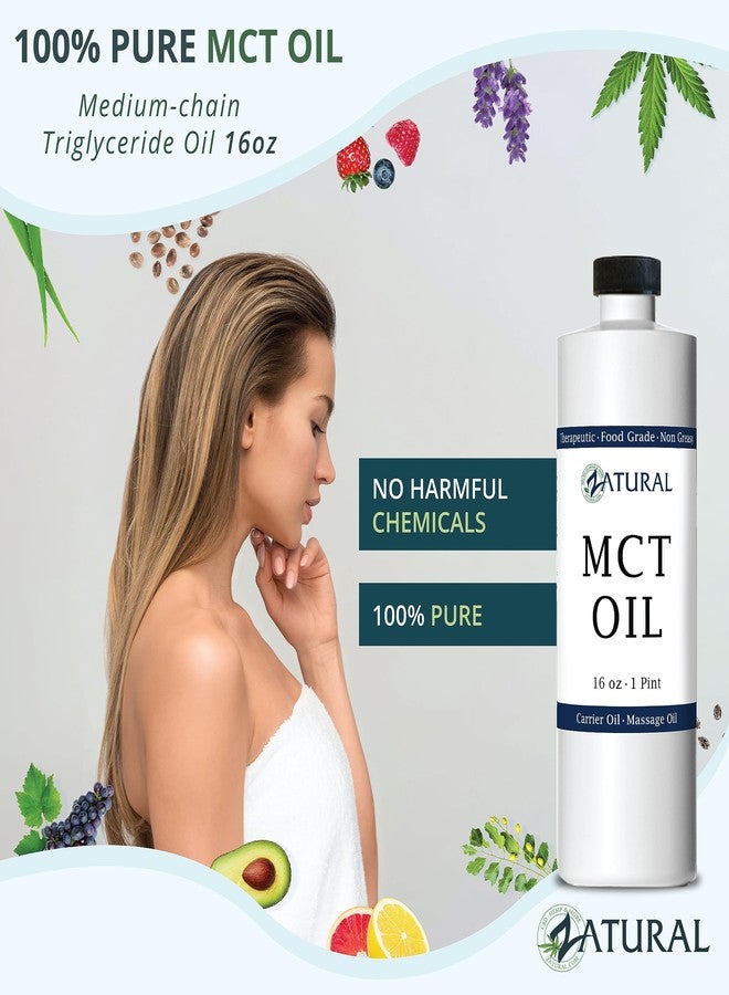 Zatural زيت MCT نقي، زيت ناقل، زيت تدليك، زيت مرطب، زيت شعر، درجة غذائية وعلاجية، 16 أونصة - Image 3