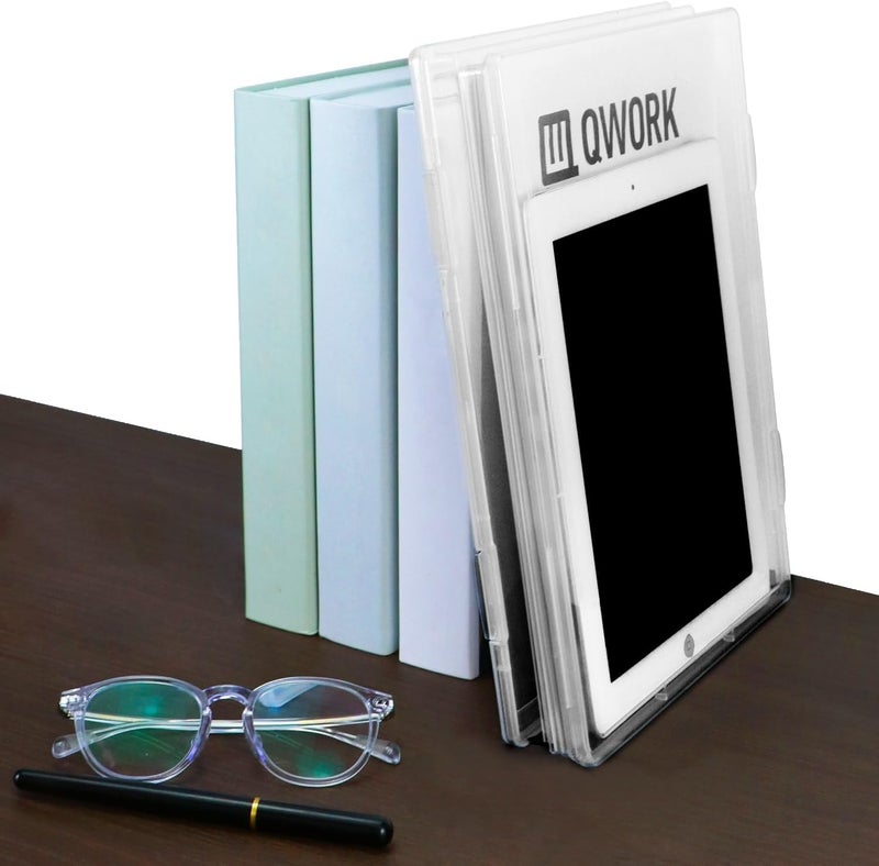 QWORK® A4 Size Portable File Box, Durable Clear Plastic, 4 Pack, Ideal for Documents, Magazines, Scrapbooks, Photos - Image 4