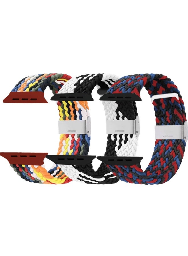 CATANES 3 Packs Replacement Band for Apple Watch Band 38mm 40mm 41mm (42mm Series 10) – Nylon Braided Elastic Band - Image 1