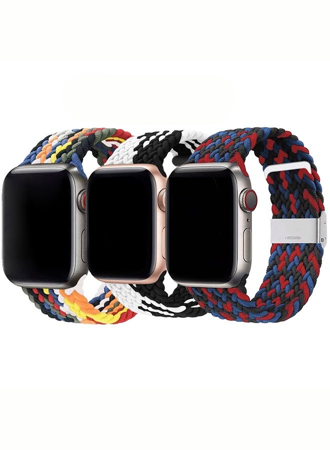 CATANES 3 Packs Replacement Band for Apple Watch Band 38mm 40mm 41mm (42mm Series 10) – Nylon Braided Elastic Band - Image 2