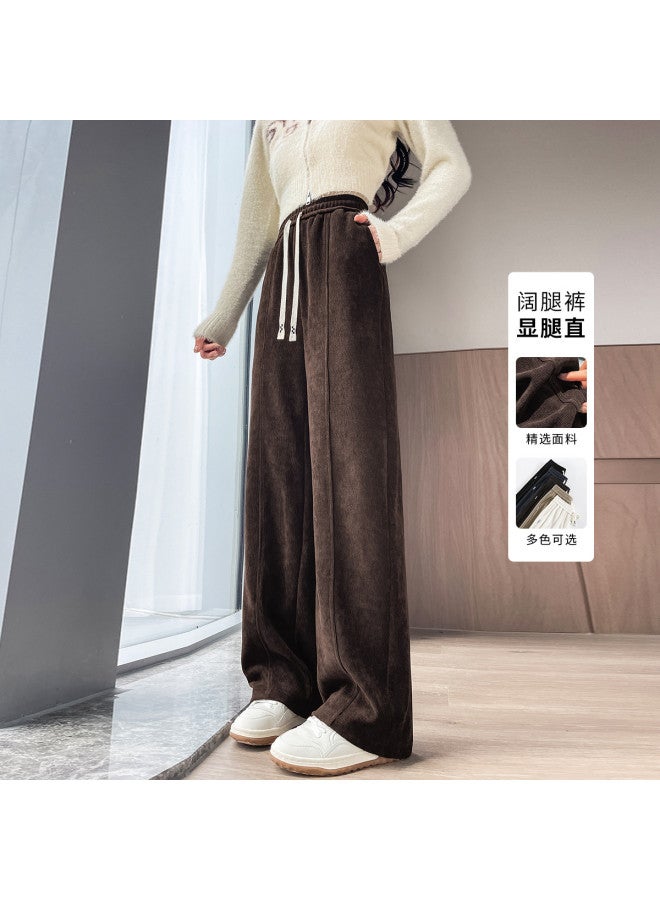Hstyle Slim Wide-leg Pants For Women 2025 - High-waisted Fashionable Straight-leg Trousers With Elegant Drape, Versatile And Slimming For Spring/autumn Casual Wear - Image 4