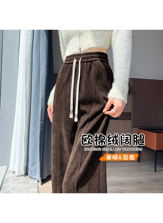 Hstyle Slim Wide-leg Pants For Women 2025 - High-waisted Fashionable Straight-leg Trousers With Elegant Drape, Versatile And Slimming For Spring/autumn Casual Wear - Image 2