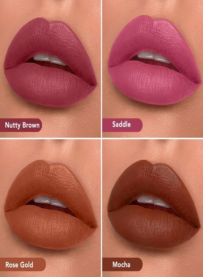 Coloressence Dawn to Dusk Liquid Transferproof Lipstick Kit, Pack of 4 Shades with FREE Lip Plumping Gloss | Long Lasting | Highly Pigmented | Waterproof - Image 2